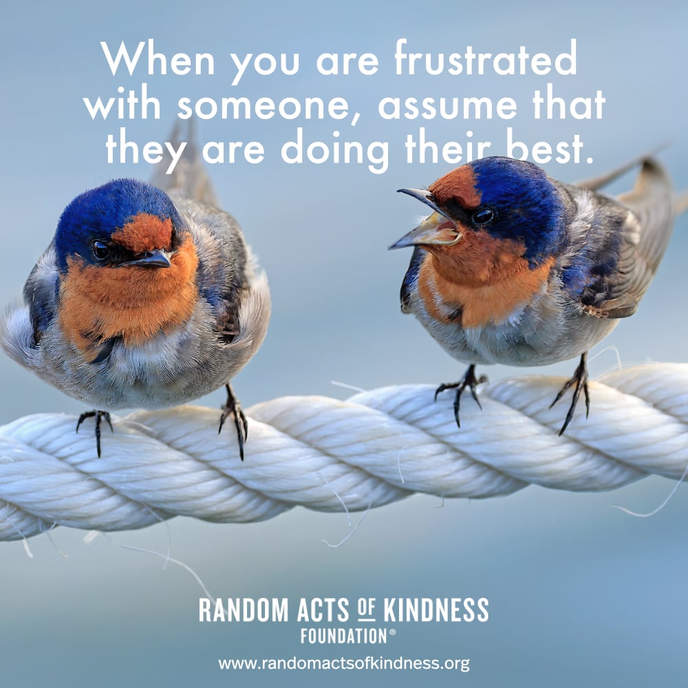 When you are frustrated with someone, assume that they are doing their best. —Brooke   