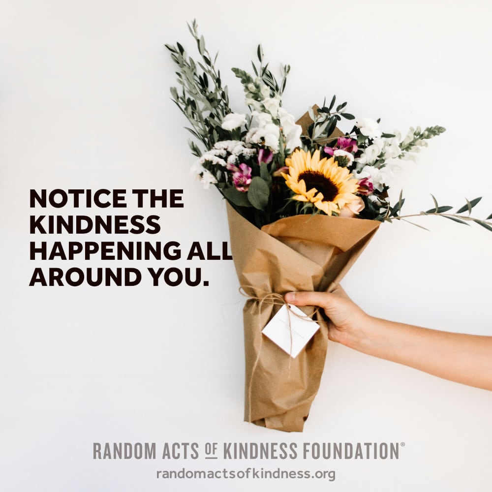 Notice the kindness happening all around you. —Brooke
