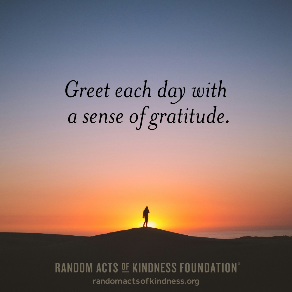 Greet each day with a sense of gratitude. —Brooke